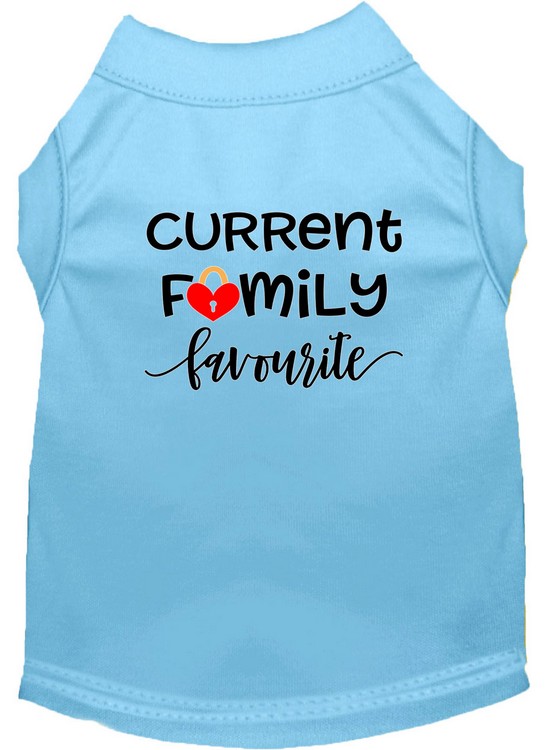 Family Favorite Screen Print Dog Shirt Baby Blue XL